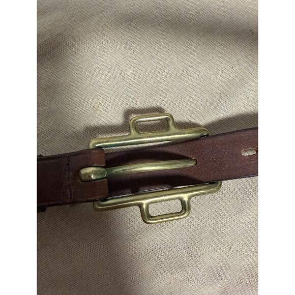 Paul Smith Belt WOMEN  30 Brown Bridle Leather Brass Buckle Dress Made England